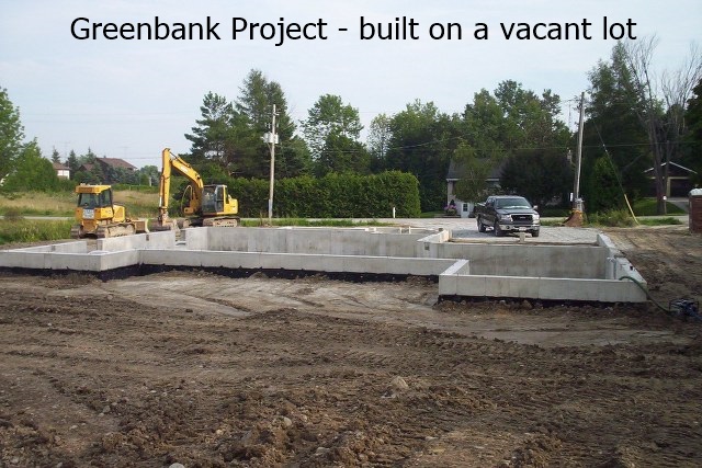Before -Green Bank project was built on a vacant lot